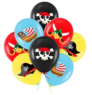 PartyPal Balony Piraci 12cali 8szt. zestaw