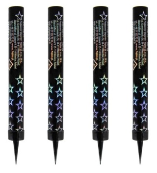 PartyPal Fontanna tortowa czarna w srebrne gwiazdki 12cm 4szt.