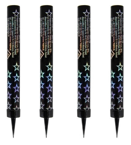 PartyPal Fontanna tortowa czarna w srebrne gwiazdki 12cm 4szt.