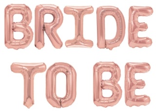 PartyPal Balon foliowy napis Bride to be rose gold