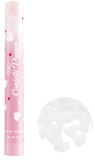 PartyPal Konfetti serca białe 30cm