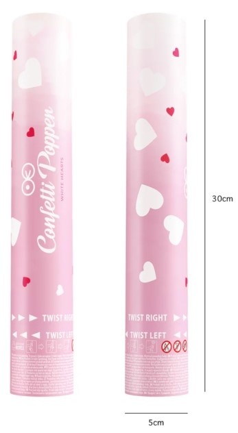 PartyPal Konfetti serca białe 30cm