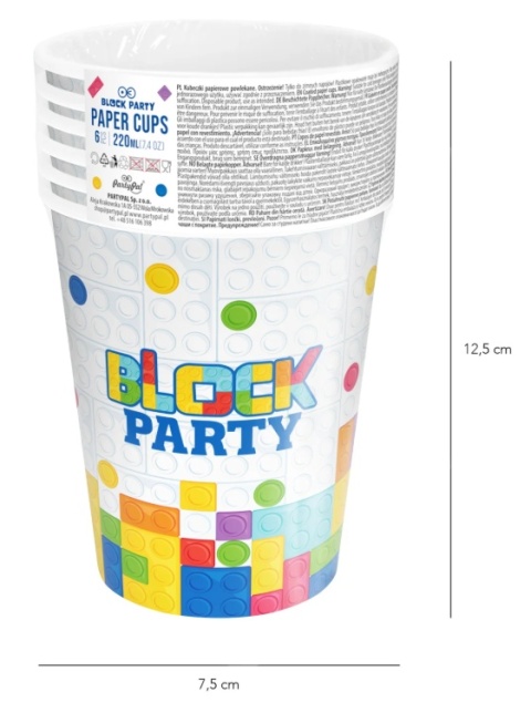 PartyPal Kubek Klocki 220ml 6szt.