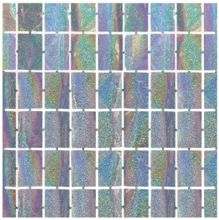 PartyPal Kurtyna imprezowa kwadraty holograficzna srebrna 100x200cm