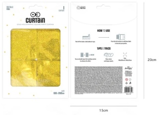PartyPal Kurtyna imprezowa kwadraty holograficzna złota 100x200cm
