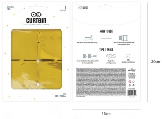 PartyPal Kurtyna imprezowa kwadraty złota 100x200cm