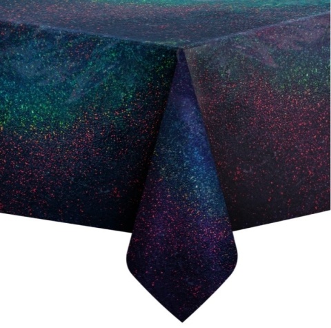PartyPal Obrus holograficzny dwustronny czarny/srebrny 137x274cm