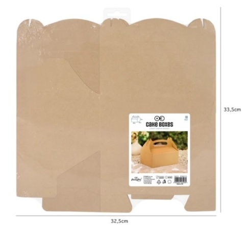 PartyPal Pudełko na ciasto natural 10 szt.