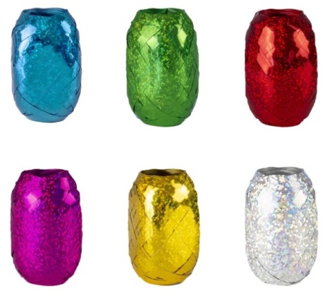 PartyPal Wstążka plastikowa holograficzna mix kolor 10m