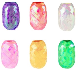 PartyPal Wstążka plastikowa opalizująca mix kolor 10m 6szt.