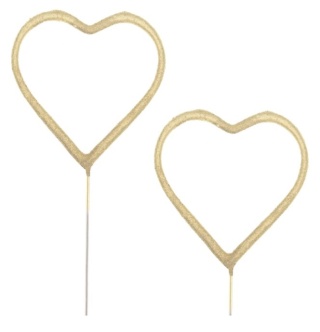 PartyPal Zimne ognie serce złote 2szt.