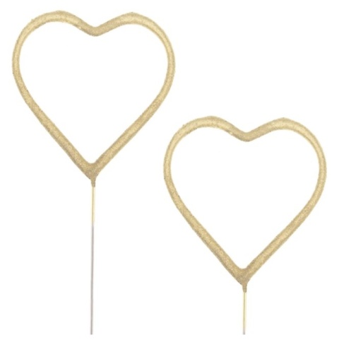 PartyPal Zimne ognie serce złote 2szt.