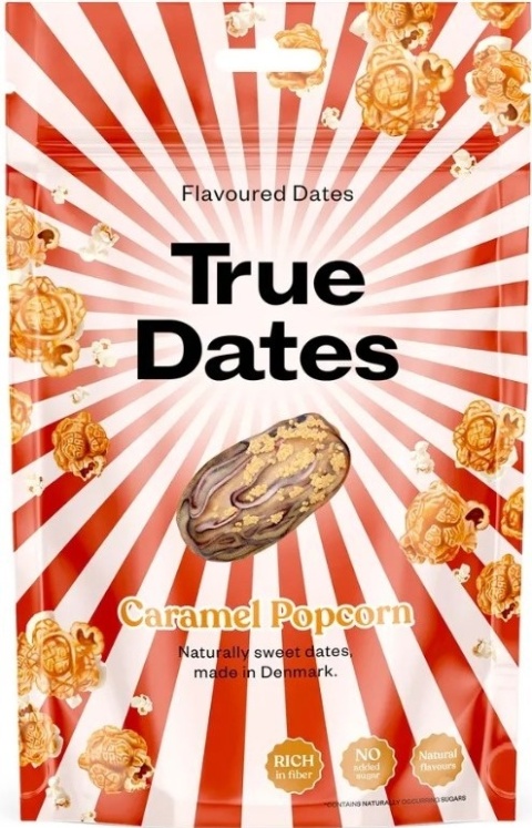 True Dates Daktyle o smaku karmelowego popcornu bez dodatku cukru 100g