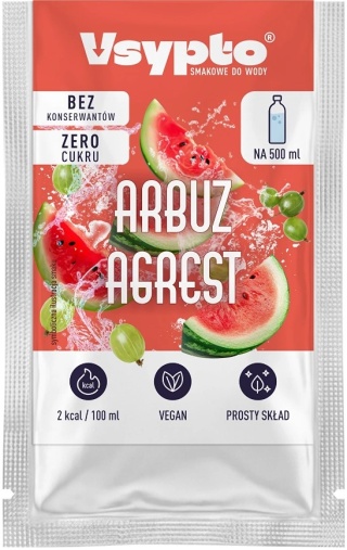 Vsypto Napój w proszku o smaku Arbuz Agrest bez cukru 3g