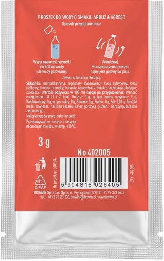 Vsypto Napój w proszku o smaku Arbuz Agrest bez cukru 3g