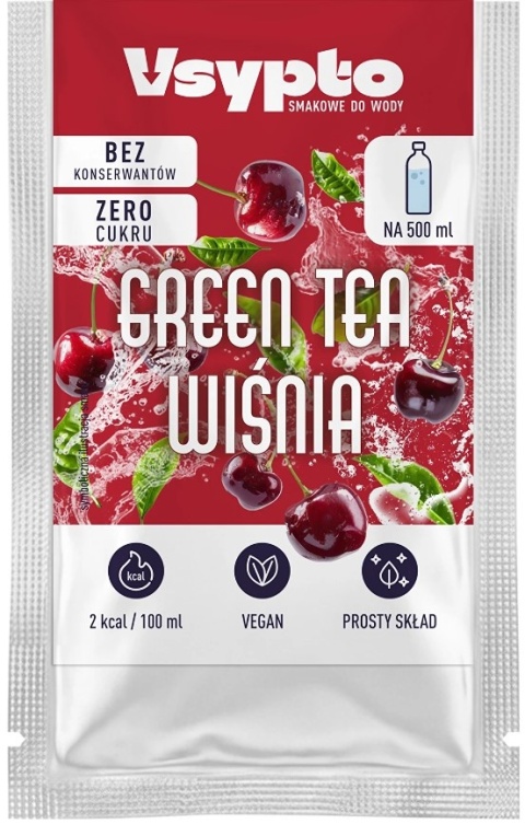 Vsypto Napój w proszku o smaku Green Tea Wiśnia bez cukru 3g