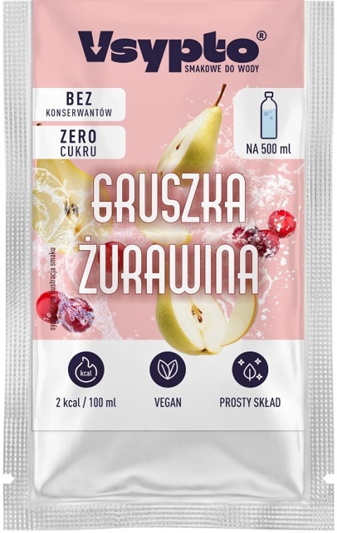 Vsypto Napój w proszku o smaku Gruszka Żurawina bez cukru 3g