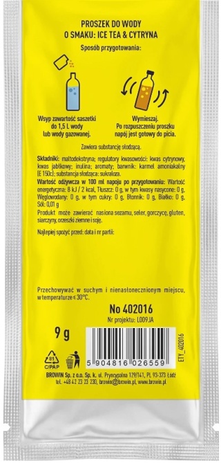 Vsypto Napój w proszku o smaku Ice Tea Cytryna bez cukru 9g