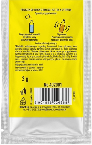 Vsypto Napój w proszku o smaku Ice Tea Cytryna bez cukru 3g