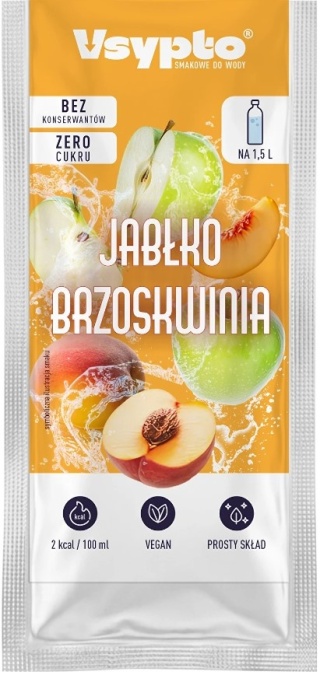 Vsypto Napój w proszku o smaku Jabłko Brzoskwinia bez cukru 9g