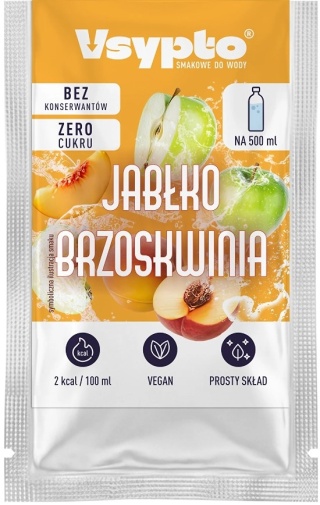 Vsypto Napój w proszku o smaku Jabłko Brzoskwinia bez cukru 3g
