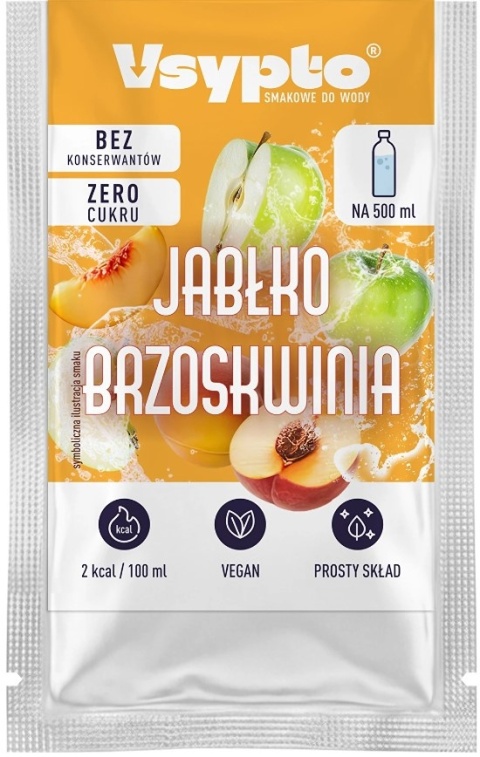 Vsypto Napój w proszku o smaku Jabłko Brzoskwinia bez cukru 3g