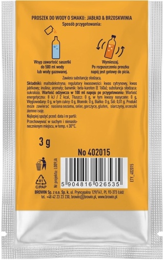 Vsypto Napój w proszku o smaku Jabłko Brzoskwinia bez cukru 3g