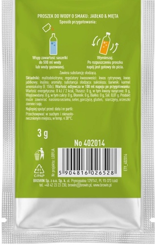 Vsypto Napój w proszku o smaku Jabłko Mięta bez cukru 3g