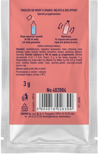 Vsypto Napój w proszku o smaku Mojito Grejpfrut bez cukru 3g
