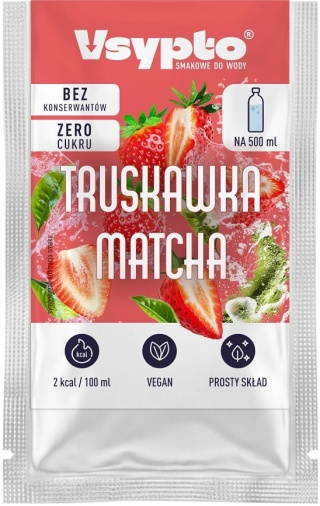Vsypto Napój w proszku o smaku Truskawka Matcha bez cukru 9g