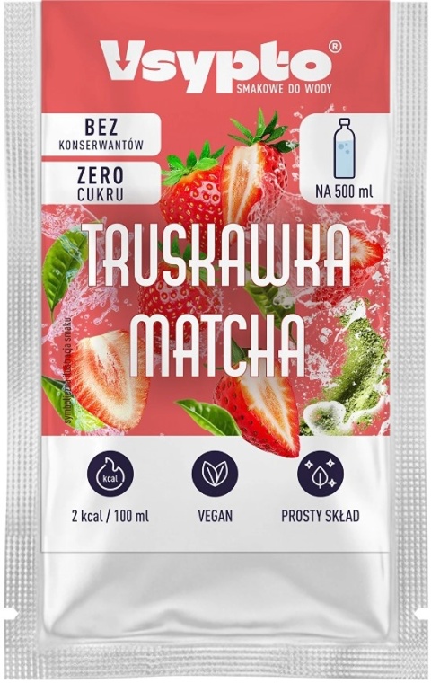 Vsypto Napój w proszku o smaku Truskawka Matcha bez cukru 9g