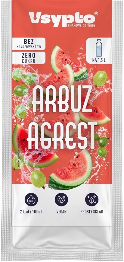 Vsypto Napój w proszku o smaku Arbuz Agrest bez cukru 9g