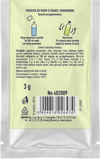 Vsypto Napój w proszku o smaku winogron bez cukru 3g