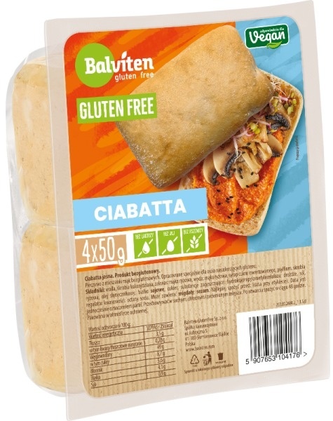 BALVITEN Ciabatta jasna bezglutenowa 4x50g