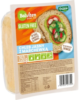BALVITEN Chleb jasny z marchewką bezglutenowy 230g