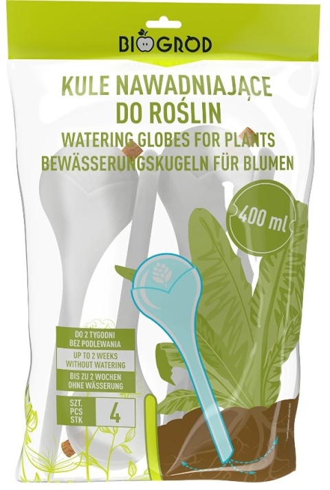 BROWIN Kule nawadniając białe półprzezroczyste z korkiem 400ml 4 szt
