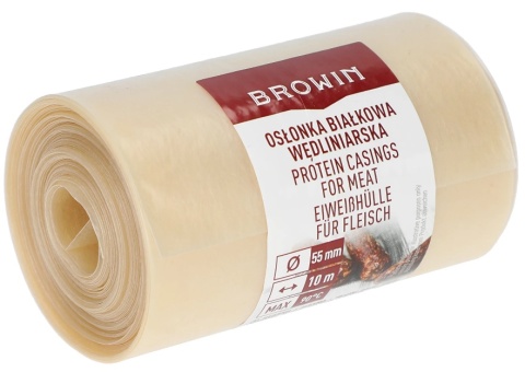 BROWIN Osłonka białkowa wędliniarska fi 55mm 10m