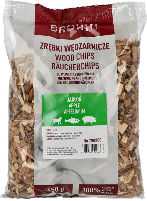 BROWIN Zrębki do wędzenia grillowania jabłoń 450g kl10