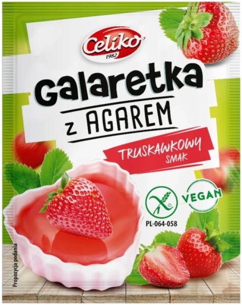 Celiko Galaretka bezglutenowa z agarem o smaku Truskawkowym 45g