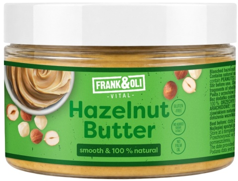 FRANK&OLI Hazelnut Bezglutenowa pasta z orzechów laskowych 200g
