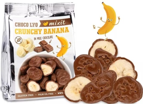 MIXIT Chrupiące banany w czekoladzie do kieszeni 70g