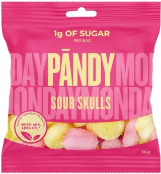 PANDY Błonnikowe żelki o smaku maliny i cytryny bez dodatku cukru 50 g
