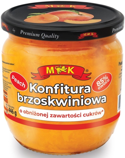 MK KONFITURA BRZOSKWINIOWA O OBNIŻONEJ ZAWARTOŚCI CUKRÓW 446G