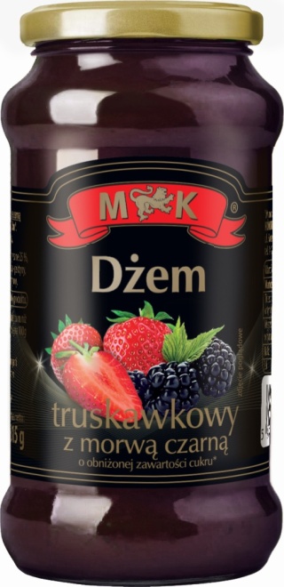 MK DŻEM TRUSKAWKOWY Z CZARNĄ MORWĄ O OBNIŻONEJ ZAWARTOŚCI CUKRU 315G