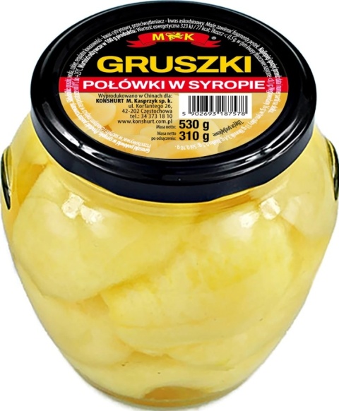 MK GRUSZKI POŁÓWKI W SYROPIE 530G