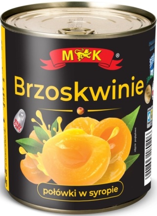 MK PREMIUM BRZOSKWINIE POŁÓWKI W SYROPIE 820G EO