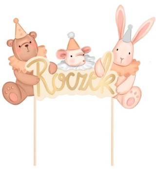 PartyPal Topper Miś Myszka Królik Baby 1szt.