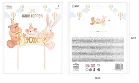 PartyPal Topper Miś Myszka Królik Baby 1szt.