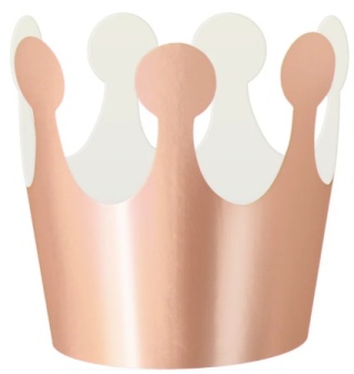 PartyPal Korona papierowa rose gold 6 szt.