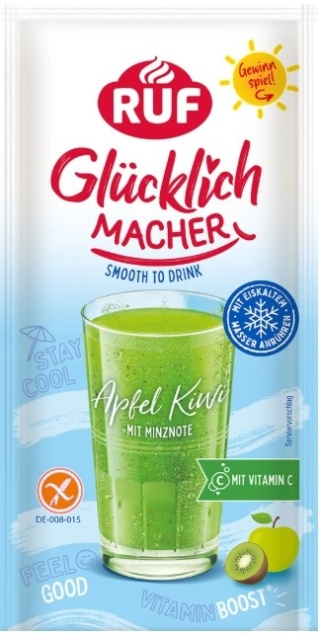 RUF Glucklich Macher Napój w proszku Jabłko Kiwi z nutą mięty 48g